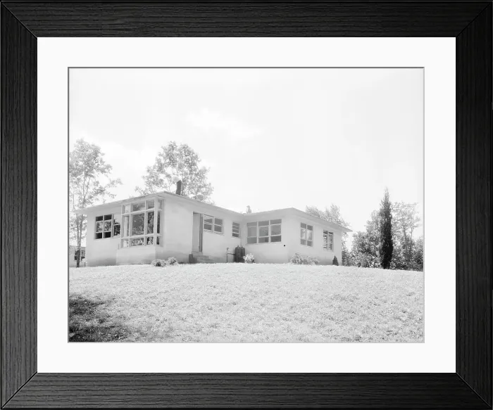 Framed Print : The model house, nearly completed, Hightstown, New Jersey, 1936. Creator: Dorothea Lange Framed Print : The model house, nearly completed, Hightstown, New Jersey, 1936. Creator: Dorothea Lange