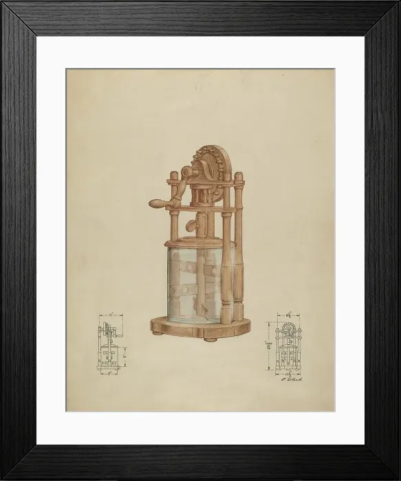 Framed Print : Butter Churn, c. 1936. Creator: Paul Ward Framed Print : Butter Churn, c. 1936. Creator: Paul Ward