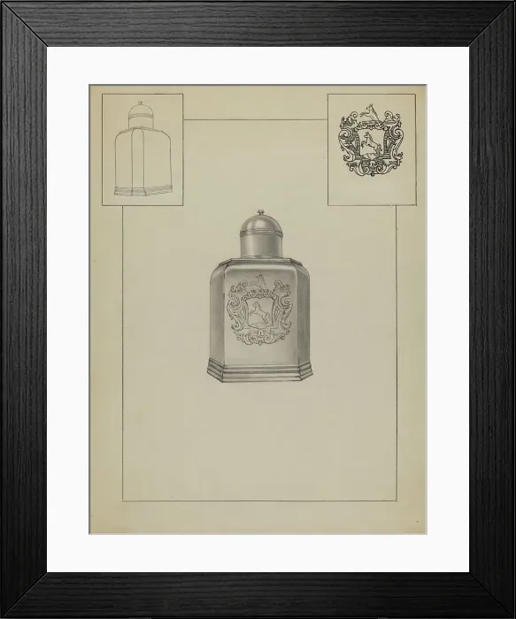 Framed Print : Silver Tea Caddy, c. 1937. Creator: Michael Fenga Framed Print : Silver Tea Caddy, c. 1937. Creator: Michael Fenga