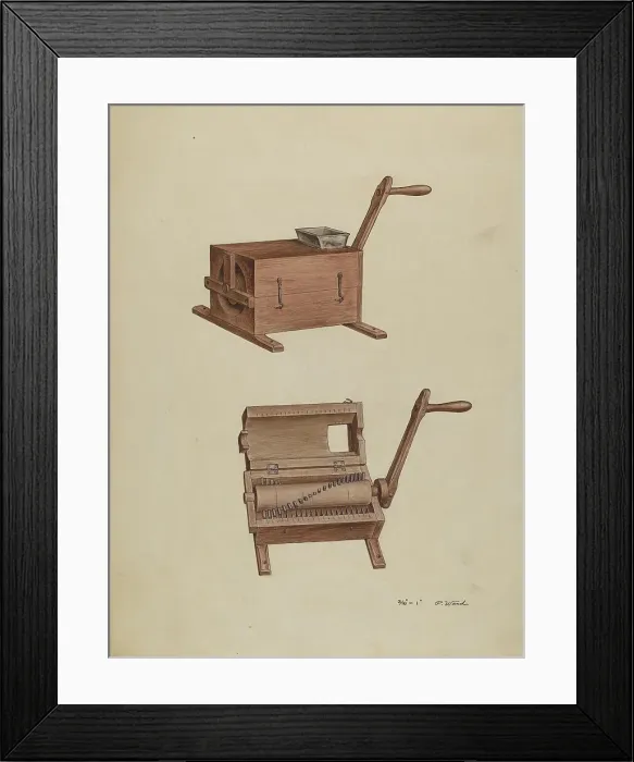 Framed Print : Meat Grinder, c. 1936. Creator: Paul Ward Framed Print : Meat Grinder, c. 1936. Creator: Paul Ward