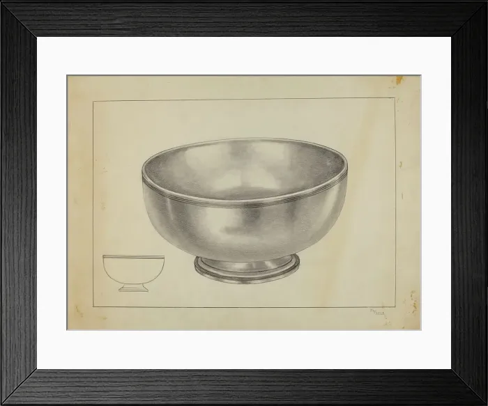 Framed Print : Silver Bowl, c. 1937. Creator: Michael Fenga Framed Print : Silver Bowl, c. 1937. Creator: Michael Fenga