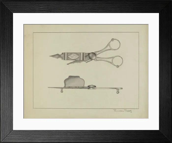 Framed Print : Silver Candle Snuffer, c. 1936. Creator: Michael Fenga Framed Print : Silver Candle Snuffer, c. 1936. Creator: Michael Fenga