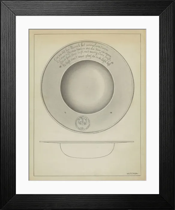 Framed Print : Silver Baptismal Basin, c. 1936. Creator: Michael Fenga Framed Print : Silver Baptismal Basin, c. 1936. Creator: Michael Fenga
