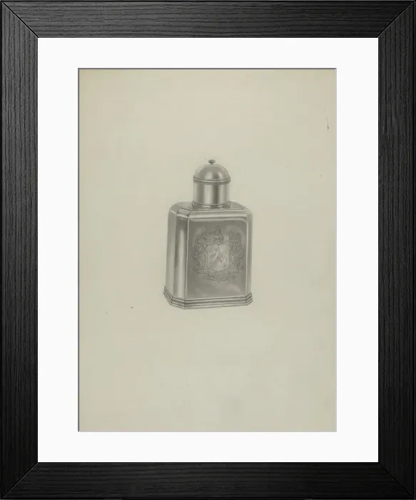 Framed Print : Silver Tea Caddy, c. 1937. Creator: Michael Fenga Framed Print : Silver Tea Caddy, c. 1937. Creator: Michael Fenga