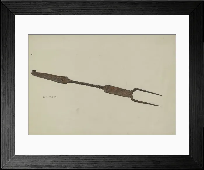 Framed Print : Pa. German Fork, c. 1938. Creator: Roy Weber Framed Print : Pa. German Fork, c. 1938. Creator: Roy Weber