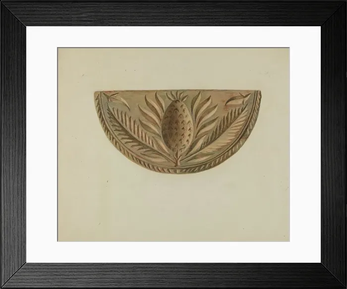 Framed Print : Pa. German Butter Mold, c. 1938. Creator: Roy Weber Framed Print : Pa. German Butter Mold, c. 1938. Creator: Roy Weber