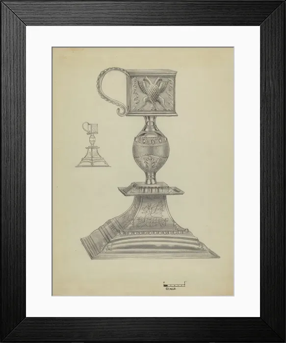 Framed Print : Silver Snuffer Stand, c. 1936. Creator: Michael Fenga Framed Print : Silver Snuffer Stand, c. 1936. Creator: Michael Fenga