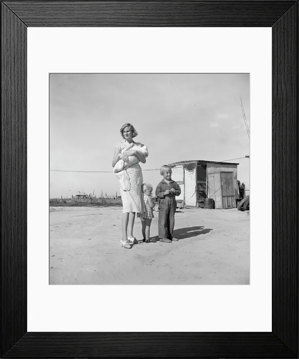 Framed Print : Family of rural rehabilitation client, Tulare County, California, 1938. Creator: Dorothea Lange Framed Print : Family of rural rehabilitation client, Tulare County, California, 1938. Creator: Dorothea Lange