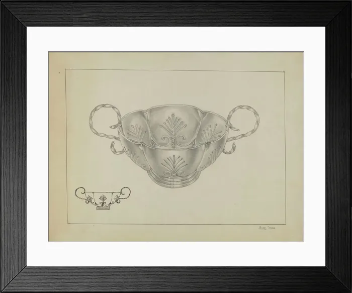 Framed Print : Silver Bowl, c. 1936. Creator: Michael Fenga Framed Print : Silver Bowl, c. 1936. Creator: Michael Fenga