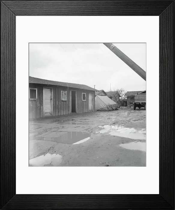 Framed Print : Houses inhabited by Mexican citrus workers, Lindsay, Tulare County, California, 1939. Creator: Dorothea Lange Framed Print : Houses inhabited by Mexican citrus workers, Lindsay, Tulare County, California, 1939. Creator: Dorothea Lange