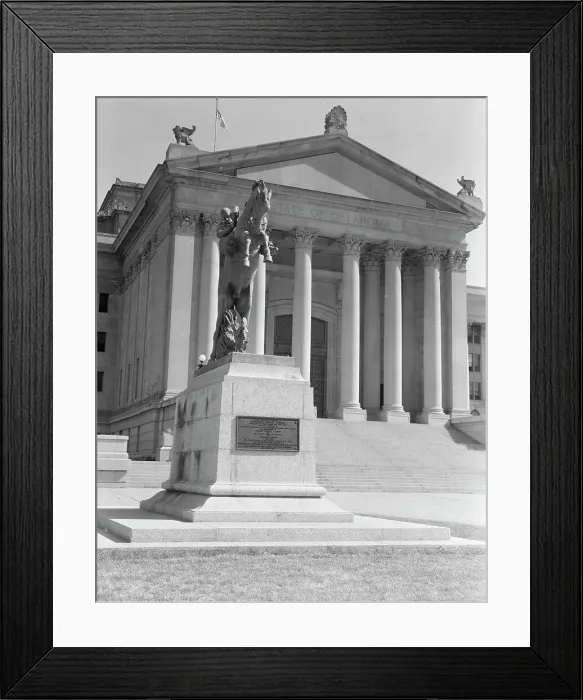 Framed Print : Oklahoma City state capitol, literally built on oil, Oklahoma, 1938. Creators: Dorothea Lange, Constance Whitney Warren Framed Print : Oklahoma City state capitol, literally built on oil, Oklahoma, 1938. Creators: Dorothea Lange, Constance Whitney Warren