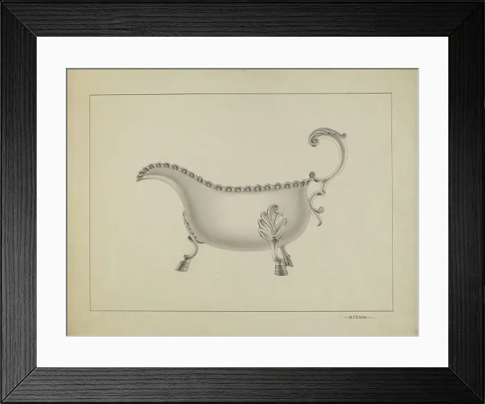 Framed Print : Silver Sauce Boat, 1936. Creator: Michael Fenga Framed Print : Silver Sauce Boat, 1936. Creator: Michael Fenga