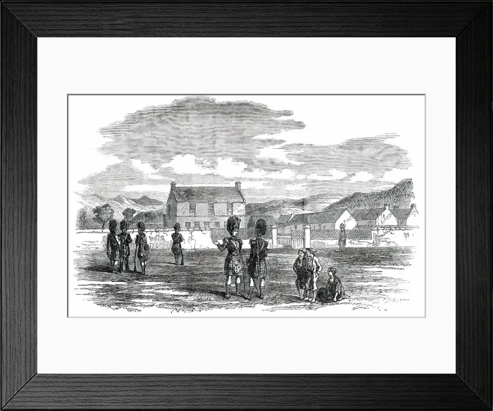 Framed Print : Temporary Barrack at Ballater for the Queen's Guard of Honour, 1850. Creator: Unknown Framed Print : Temporary Barrack at Ballater for the Queen's Guard of Honour, 1850. Creator: Unknown