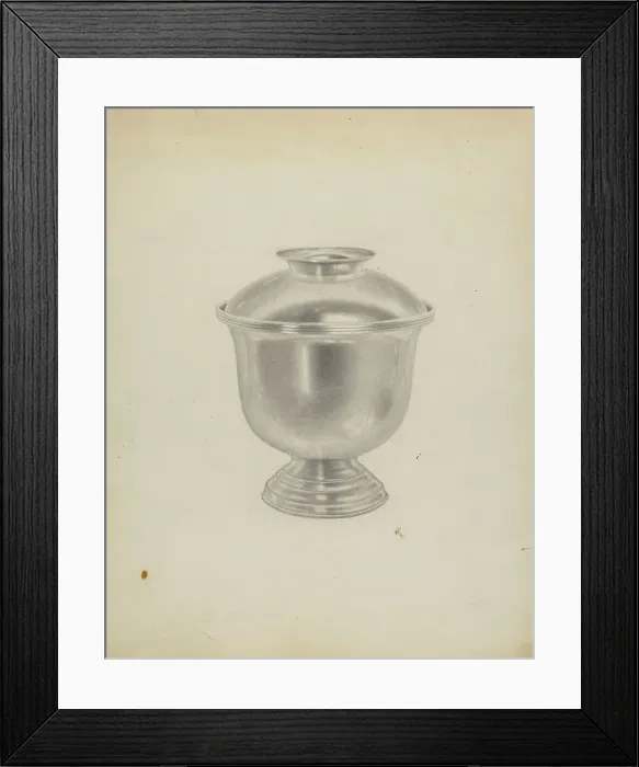 Framed Print : Silver Sugar Bowl, c. 1938. Creator: Michael Fenga Framed Print : Silver Sugar Bowl, c. 1938. Creator: Michael Fenga