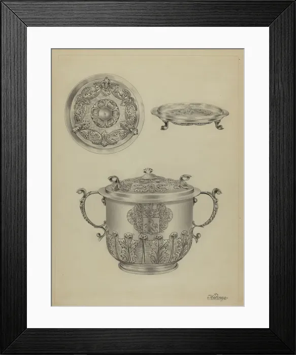 Framed Print : Silver Caudle Cup, c. 1936. Creator: Michael Fenga Framed Print : Silver Caudle Cup, c. 1936. Creator: Michael Fenga