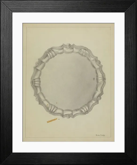 Framed Print : Silver Tray, c. 1936. Creator: Michael Fenga Framed Print : Silver Tray, c. 1936. Creator: Michael Fenga