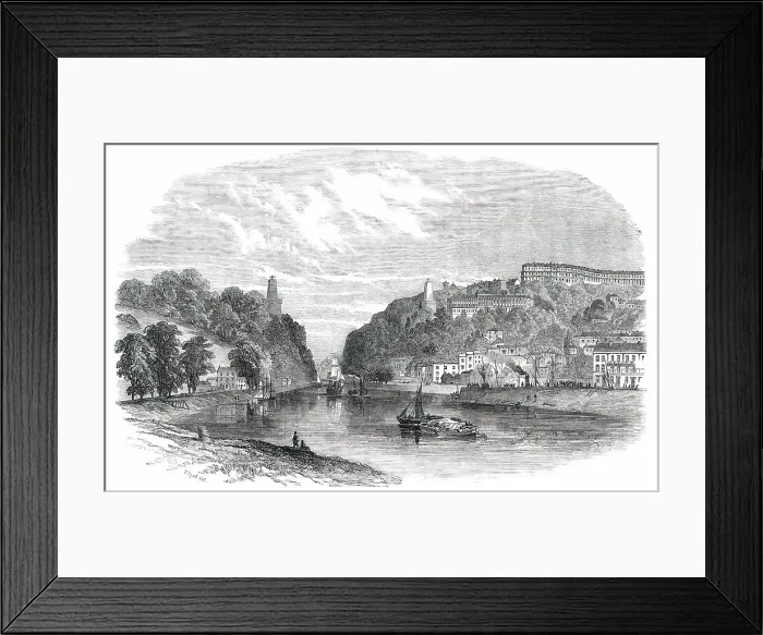 Framed Print : Clifton, from the Ferry, 1850. Creator: Unknown Framed Print : Clifton, from the Ferry, 1850. Creator: Unknown