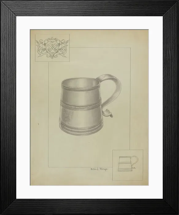 Framed Print : Silver Mug, c. 1936. Creator: Michael Fenga Framed Print : Silver Mug, c. 1936. Creator: Michael Fenga