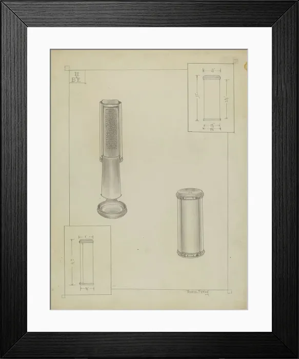 Framed Print : Silver Nutmeg Grater, c. 1936. Creator: Michael Fenga Framed Print : Silver Nutmeg Grater, c. 1936. Creator: Michael Fenga