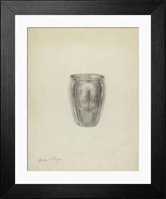 Framed Print : Silver Beaker, c. 1938. Creator: Michael Fenga