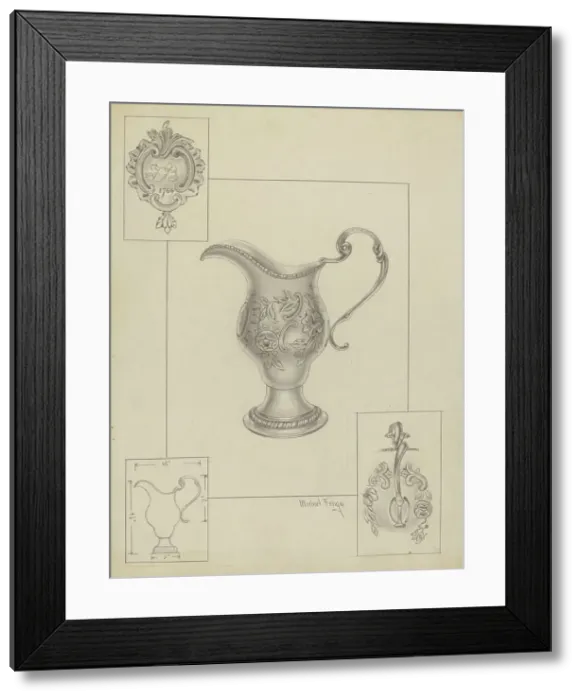 Framed Print : Silver Creamer, c. 1936. Creator: Michael Fenga Framed Print : Silver Creamer, c. 1936. Creator: Michael Fenga