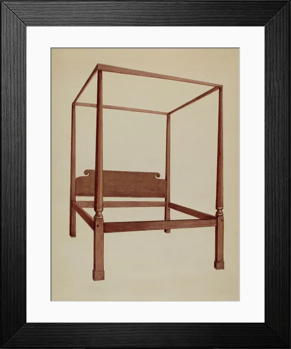 Framed Print : Four Post Bed, 1936. Creator: Fred Weiss Framed Print : Four Post Bed, 1936. Creator: Fred Weiss