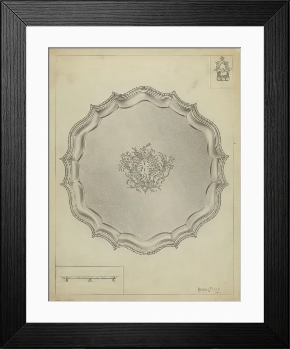 Framed Print : Silver Tray, 1935 / 1942. Creator: Michael Fenga Framed Print : Silver Tray, 1935 / 1942. Creator: Michael Fenga