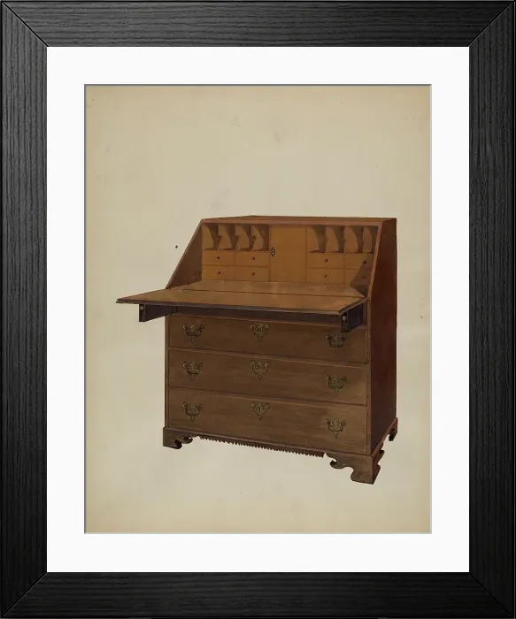 Framed Print : Desk, probably 1936. Creator: Fred Weiss Framed Print : Desk, probably 1936. Creator: Fred Weiss