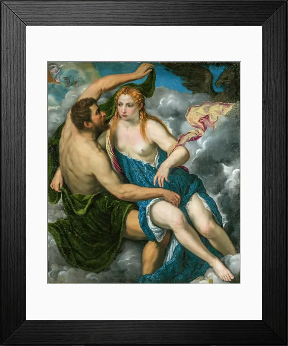 Framed Print : Jupiter and Io, 1550s. Creator: Bordone, Paris (1500-1571) Framed Print : Jupiter and Io, 1550s. Creator: Bordone, Paris (1500-1571)