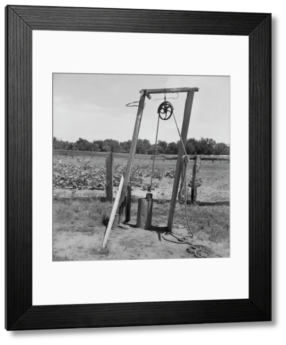Framed Print : Well, Center County, Oklahoma, belonging to tenant farmer, 1937. Creator: Dorothea Lange Framed Print : Well, Center County, Oklahoma, belonging to tenant farmer, 1937. Creator: Dorothea Lange