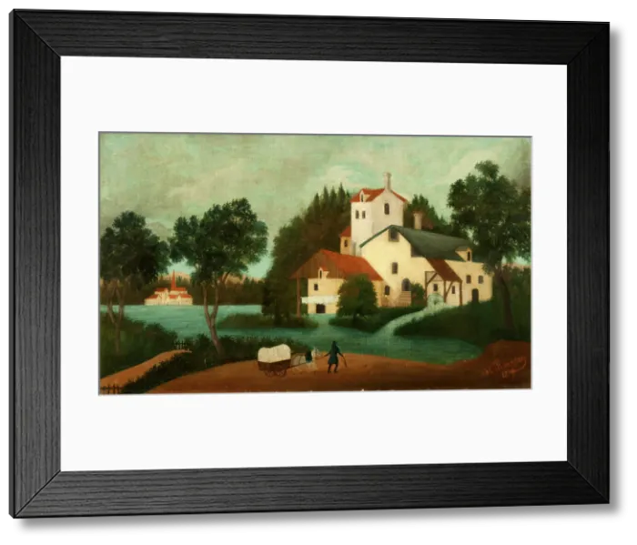 Framed Print : Landscape with Watermill, 1879. Creator: Rousseau, Henri Julien Félix (1844-1910) Framed Print : Landscape with Watermill, 1879. Creator: Rousseau, Henri Julien Félix (1844-1910)
