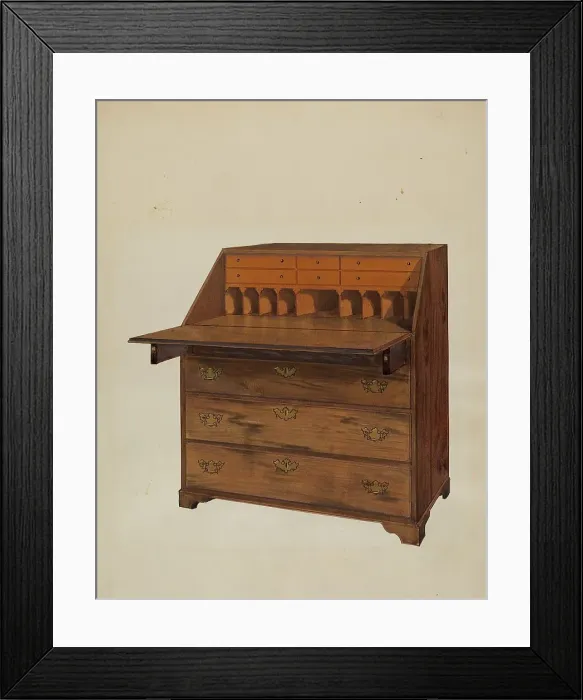 Framed Print : Desk, c. 1936. Creator: Fred Weiss Framed Print : Desk, c. 1936. Creator: Fred Weiss