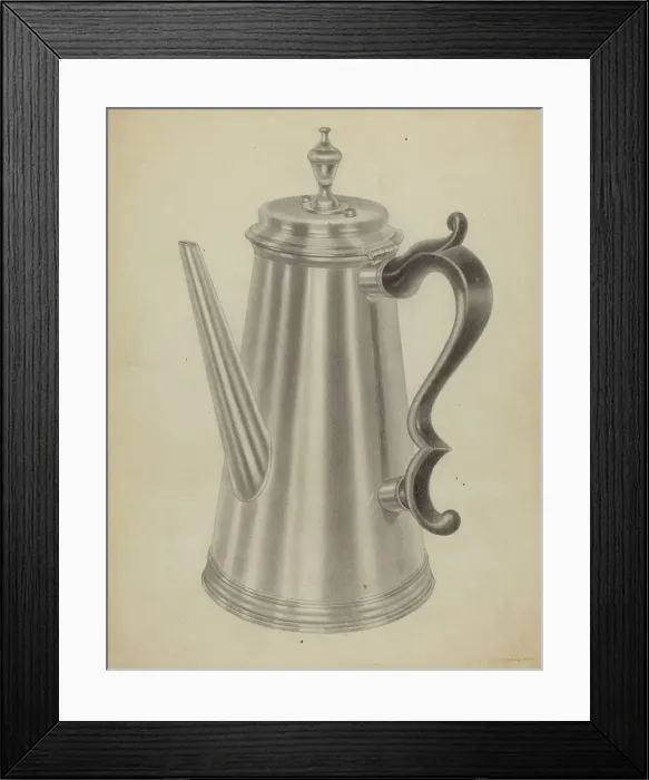 Framed Print : Silver Coffee Pot, 1935 / 1942. Creator: Michael Fenga Framed Print : Silver Coffee Pot, 1935 / 1942. Creator: Michael Fenga