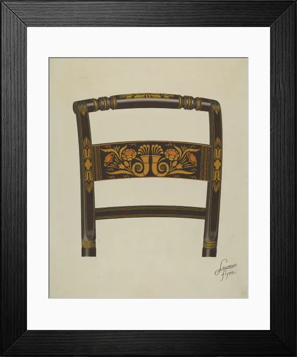Framed Print : Back of Hitchcock Chair, c. 1936. Creator: Lawrence Flynn Framed Print : Back of Hitchcock Chair, c. 1936. Creator: Lawrence Flynn