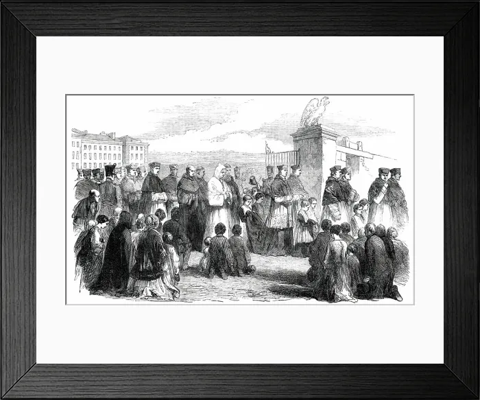 Framed Print : The Synod at Thurles - the Procession from the College to the Cathedral, 1850. Creator: Unknown Framed Print : The Synod at Thurles - the Procession from the College to the Cathedral, 1850. Creator: Unknown