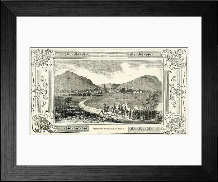 Framed Print : Americans marching to Marin, 1849. Creator: Unknown Framed Print : Americans marching to Marin, 1849. Creator: Unknown
