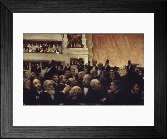 Framed Print : Intermission of a premiere at the Comedie-Francaise, 1885. Creator: Edouard Joseph Dantan Framed Print : Intermission of a premiere at the Comedie-Francaise, 1885. Creator: Edouard Joseph Dantan
