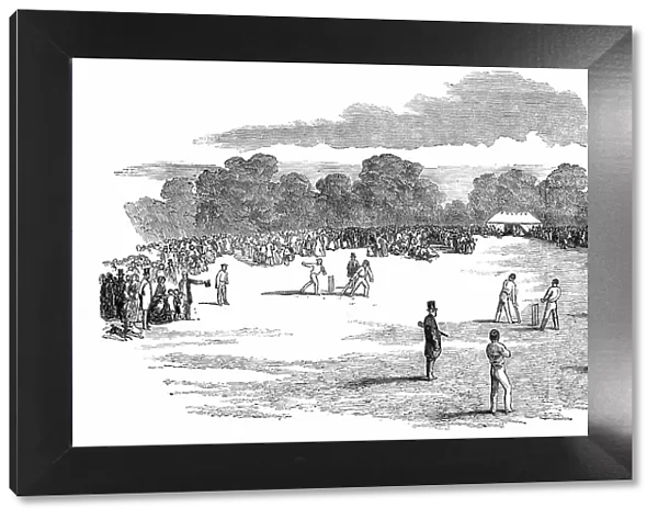 Visit of the Royal Party to the Cricket-Ground, at Castle Howard, 1850. Creator: Ebenezer Landells