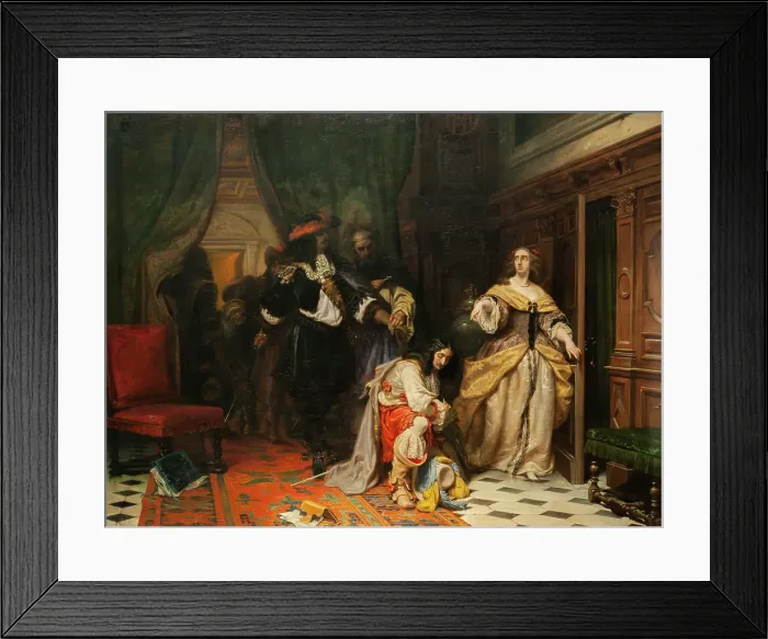 Framed Print : Queen Christina of Sweden and Monaldeschi, 1853. Creator: Höckert, Johan Fredrik (1826-1866) Framed Print : Queen Christina of Sweden and Monaldeschi, 1853. Creator: Höckert, Johan Fredrik (1826-1866)