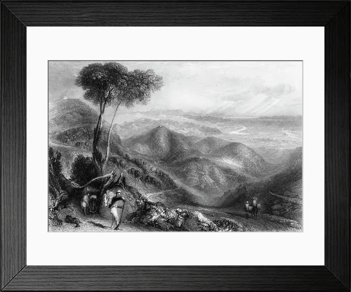 Framed Print : Valley of the Dhoon, Himalaya Mountains, 1845. Creator: Unknown