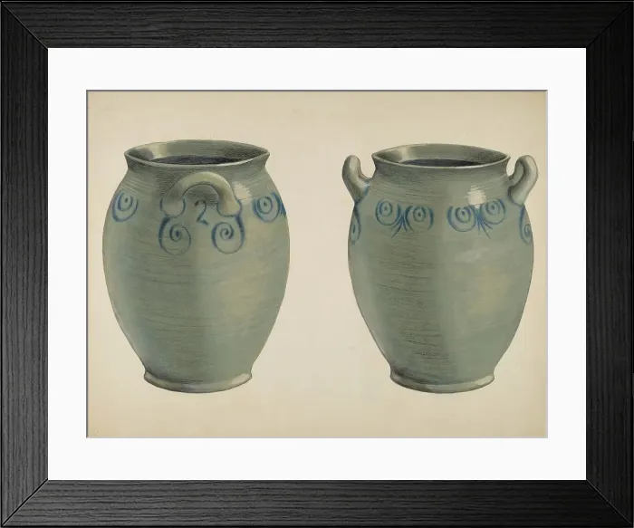Framed Print : Two-Handled Crock, c. 1936. Creator: Fred Weiss Framed Print : Two-Handled Crock, c. 1936. Creator: Fred Weiss