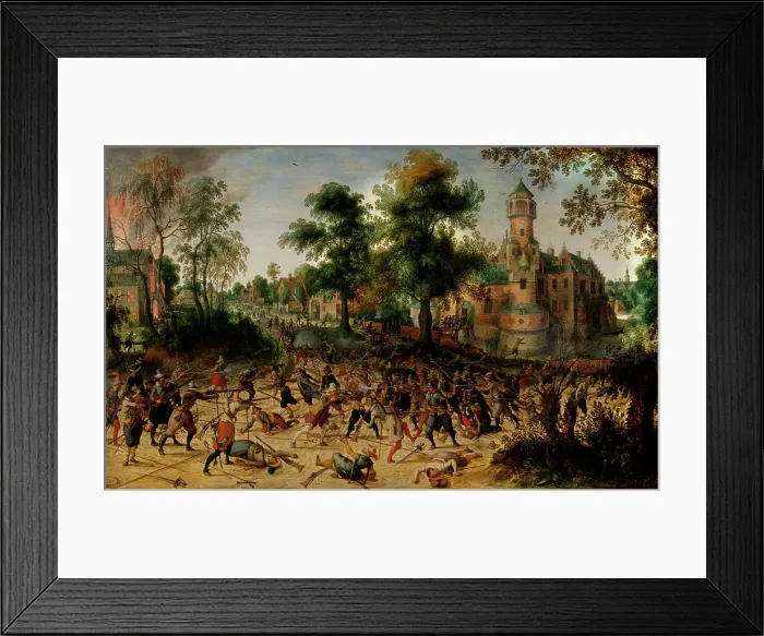 Framed Print : Sack of a Town, 1600s. Creator: Vrancx, Sebastiaen (1574-1647) Framed Print : Sack of a Town, 1600s. Creator: Vrancx, Sebastiaen (1574-1647)
