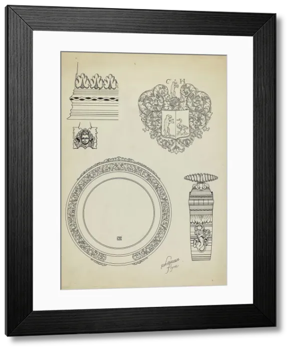 Framed Print : Silver Tankard: Detail, c. 1936. Creator: Lawrence Flynn Framed Print : Silver Tankard: Detail, c. 1936. Creator: Lawrence Flynn
