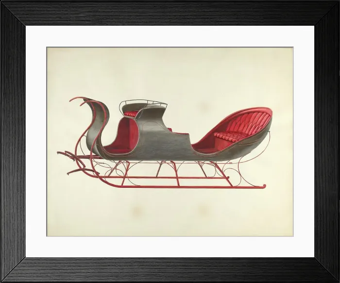 Framed Print : Sleigh, c. 1936. Creator: Fred Weiss Framed Print : Sleigh, c. 1936. Creator: Fred Weiss
