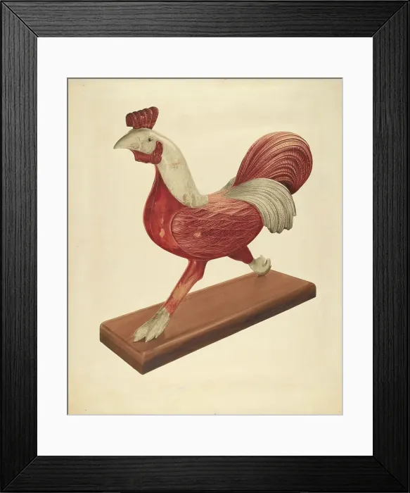 Framed Print : Rooster, c. 1938. Creator: Howard Weld Framed Print : Rooster, c. 1938. Creator: Howard Weld
