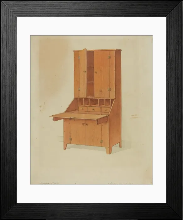 Framed Print : Shaker Secretary, c. 1936. Creator: Howard Weld Framed Print : Shaker Secretary, c. 1936. Creator: Howard Weld