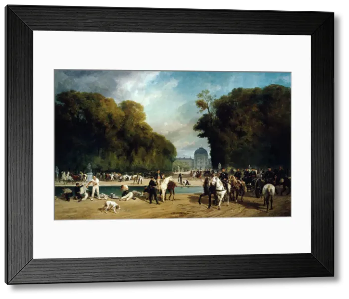 Framed Print : Artillery encamped in the Tuileries Gardens (end of September 1870), 1871. Creators: Alfred Decaen, Emile-Henri Brunner-Lacoste Framed Print : Artillery encamped in the Tuileries Gardens (end of September 1870), 1871. Creators: Alfred Decaen, Emile-Henri Brunner-Lacoste