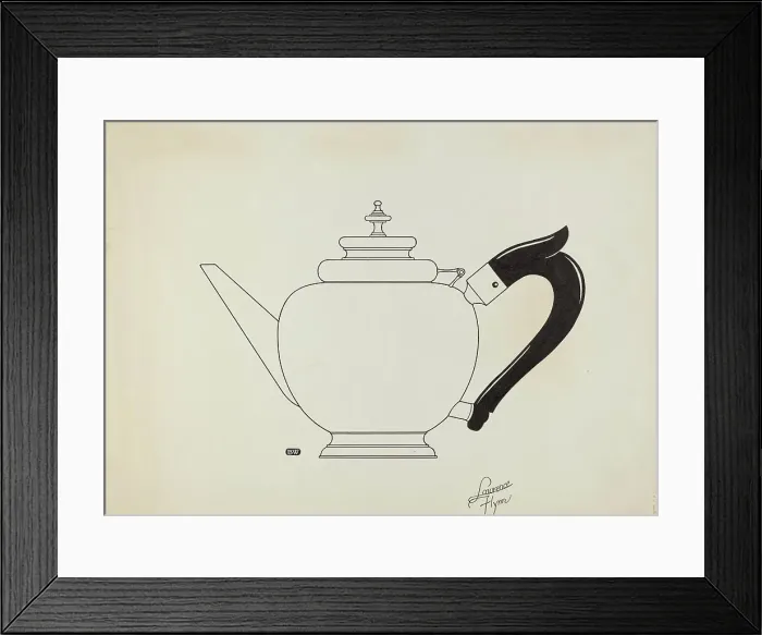 Framed Print : Silver Teapot, c. 1936. Creator: Lawrence Flynn