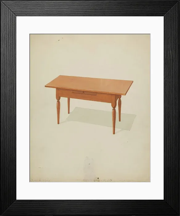 Framed Print : Shaker Low Table, c. 1936. Creator: Howard Weld Framed Print : Shaker Low Table, c. 1936. Creator: Howard Weld