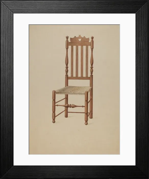 Framed Print : Heart and Crown Chair, c. 1936. Creator: Howard Weld Framed Print : Heart and Crown Chair, c. 1936. Creator: Howard Weld